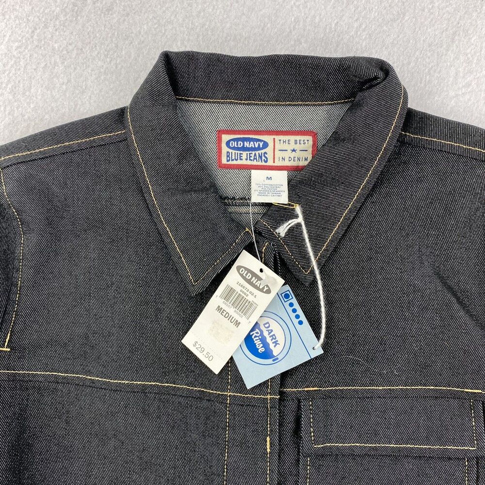 Old Navy Jacket Womens Medium Blue American Preppy Grunge Denim Jeans Coat - Picture 2 of 11
